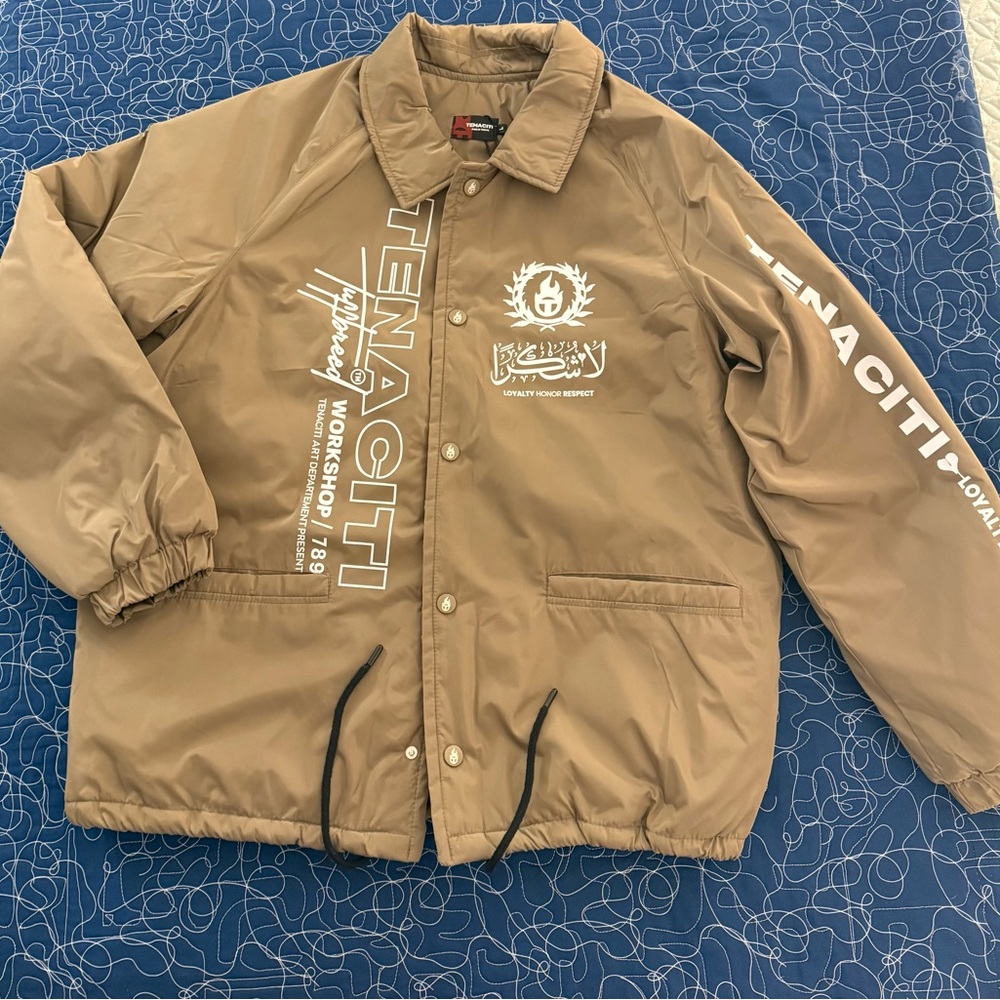 Tenaciti puffer coaches jacket- khaki- L